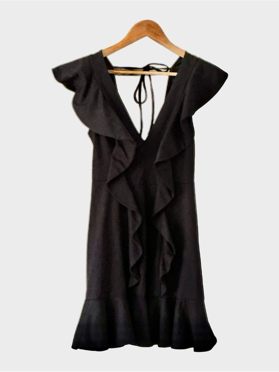 H&M Dresses & Skirts - H&M Black Backless Ruffle Deep V-Neck Mini Dress